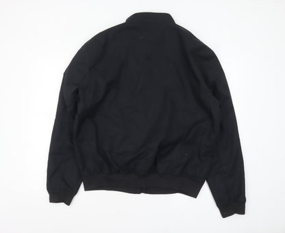 Zara Men’s Black XL Bomber Jacket Polyester Zip Casual
