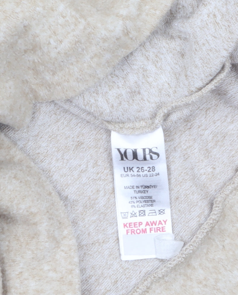 Womens UK Size 26-28 Yours Beige Pullover Jumper