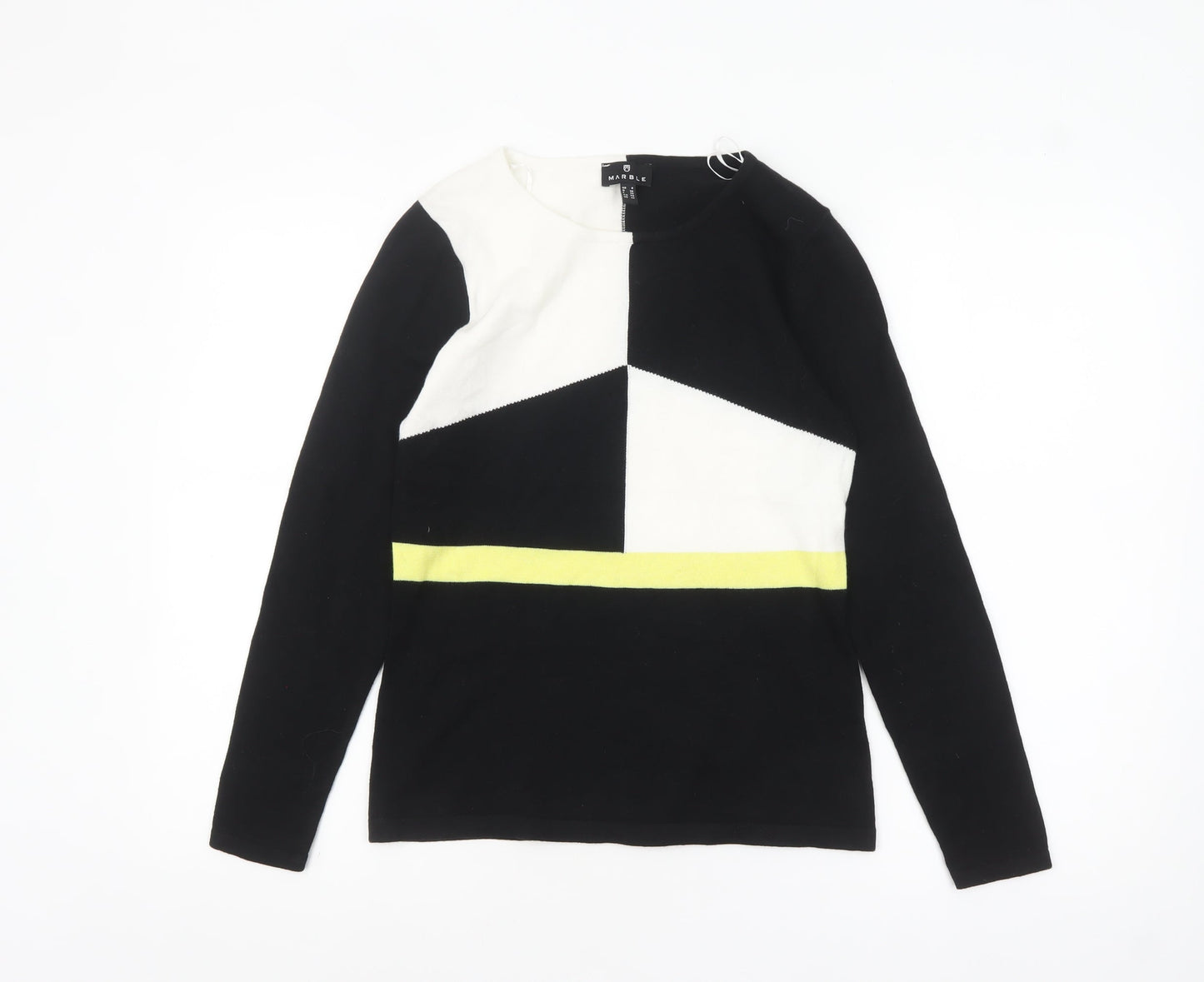 Womens UK Size XS Marble Black Pullover Jumper