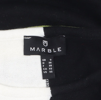 Womens UK Size XS Marble Black Pullover Jumper