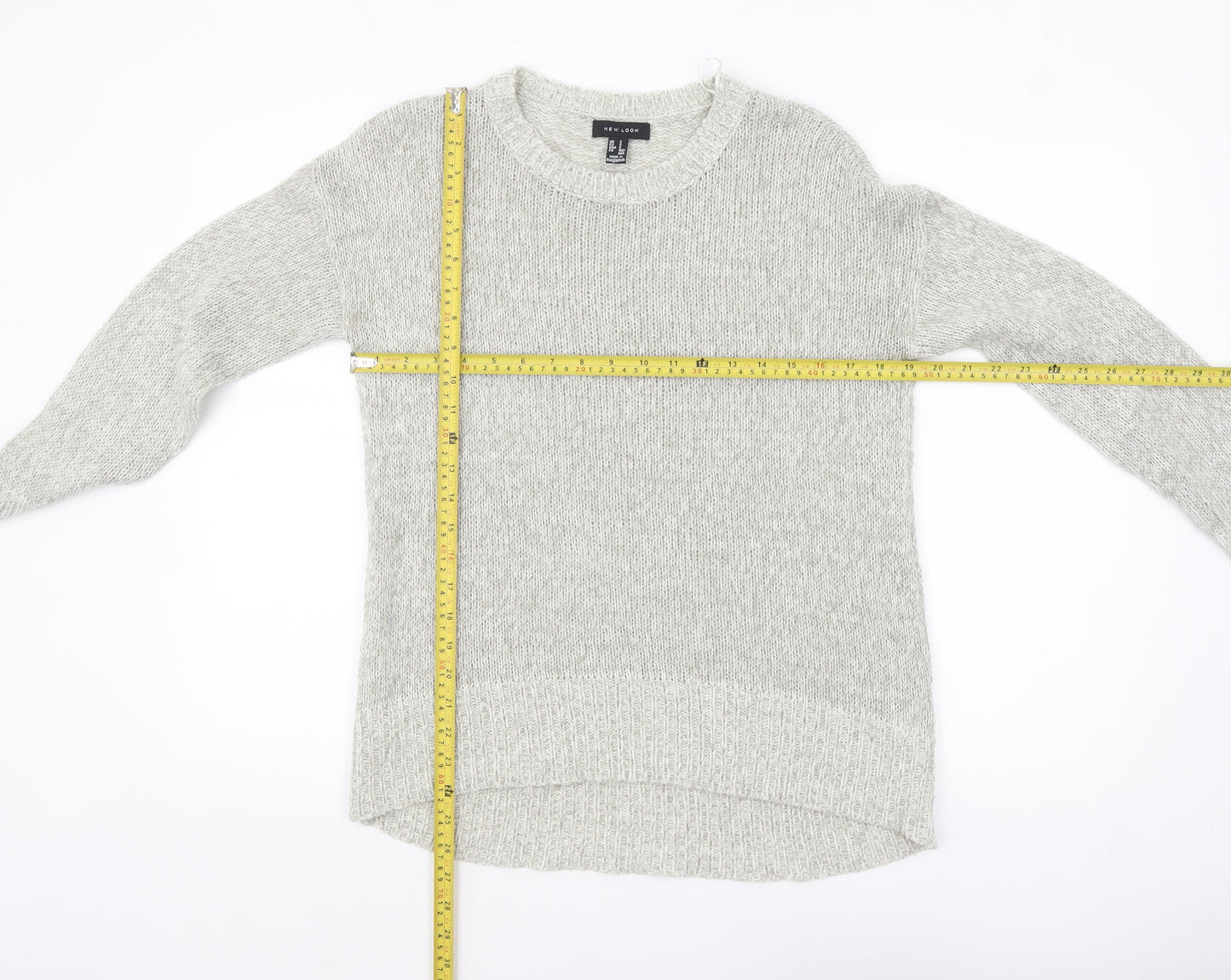 Womens UK Size S New Look Grey Pullover Jumper