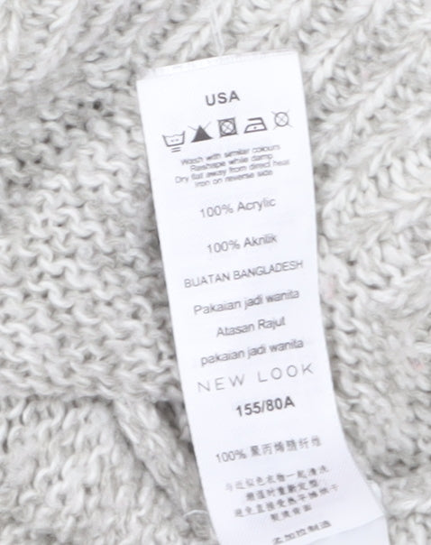 Womens UK Size S New Look Grey Pullover Jumper
