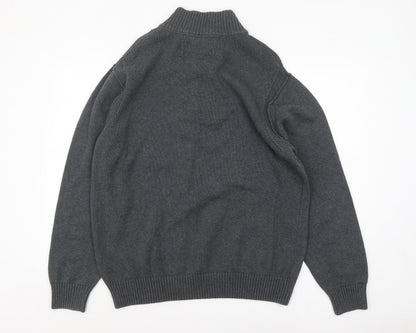 Rocha John Rocha Men's Grey Cotton Henley Jumper XL
