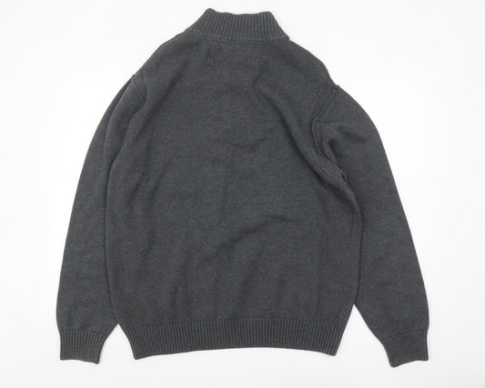 Rocha John Rocha Men's Grey Cotton Henley Jumper XL