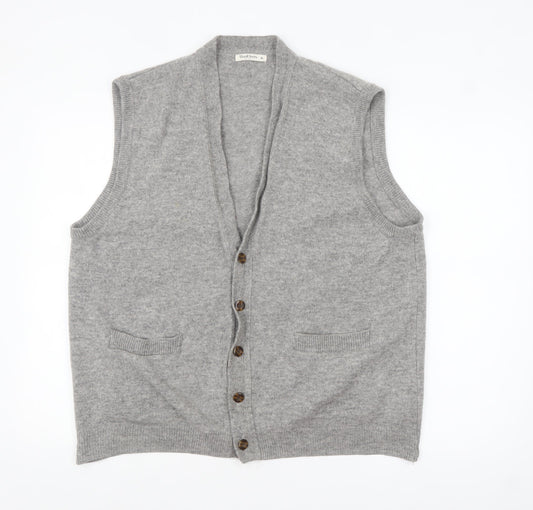Mens UK Size XL Woolovers Grey Vest Jumper