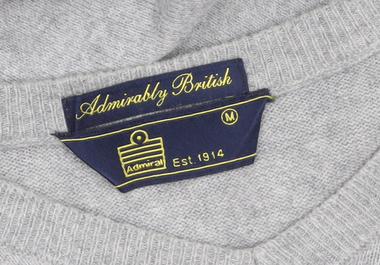 Mens UK Size M Admiral Grey Pullover Jumper