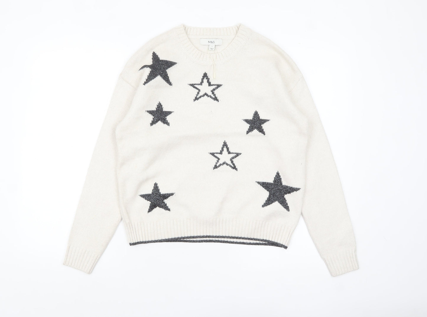 Womens UK Size S Marks and Spencer Ivory Pullover Jumper