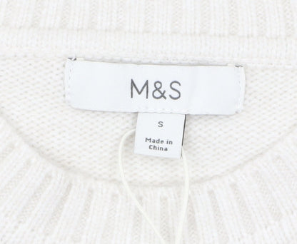 Womens UK Size S Marks and Spencer Ivory Pullover Jumper