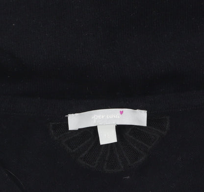 Marks and Spencer Per Una Women's Black Size 18 Scoop Neck 3/4 Sleeve Jumper