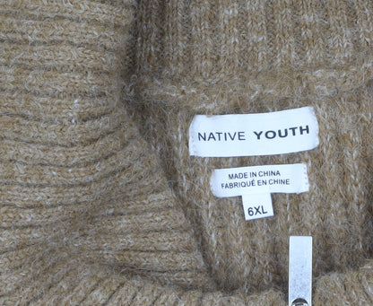 Womens UK Size 6XL Native Youth Beige Vest Jumper