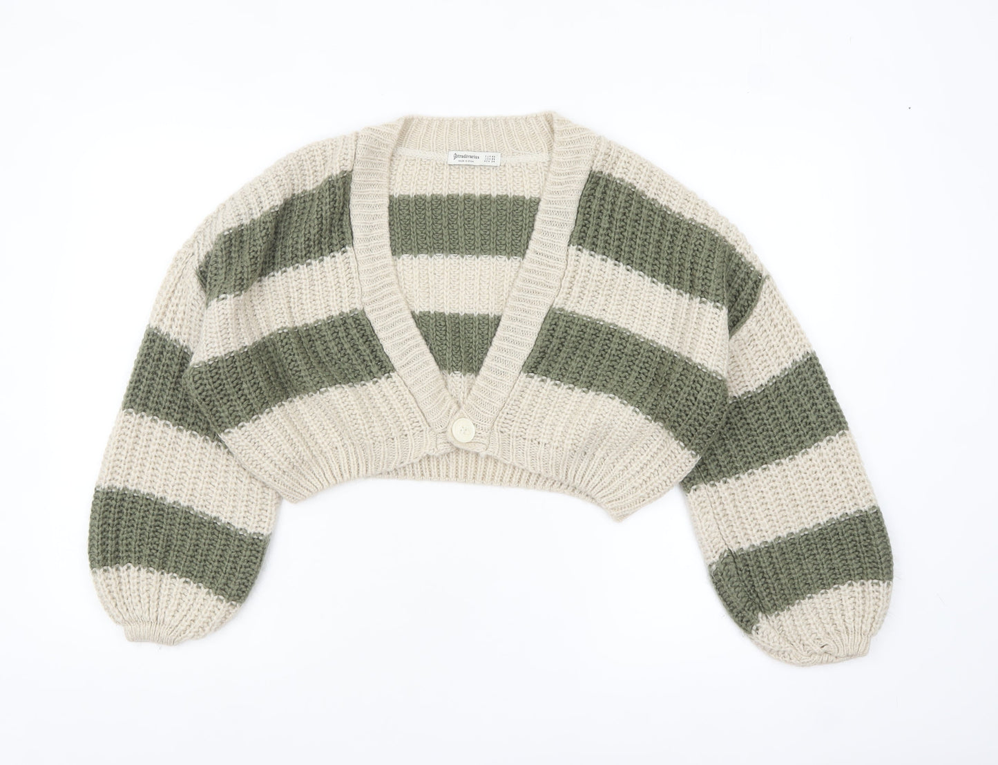 Womens UK Size XS Stradivarius Beige Cardigan Jumper