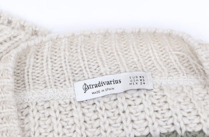 Womens UK Size XS Stradivarius Beige Cardigan Jumper