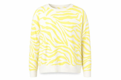 Marks and Spencer Women Yellow Animal Print Acrylic Jumper Size 24