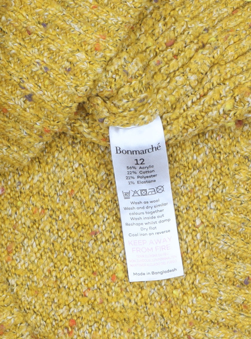 Womens UK Size 12 Bonmarché Yellow Pullover Jumper