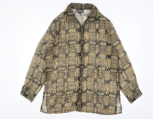Womens UK Size M Notations Beige Classic Blouse