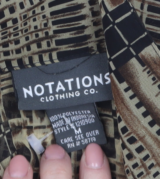 Womens UK Size M Notations Beige Classic Blouse