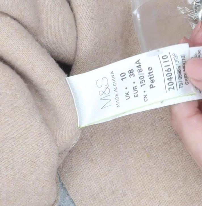 Womens UK Size 10 Marks and Spencer Grey Cardigan Jumper