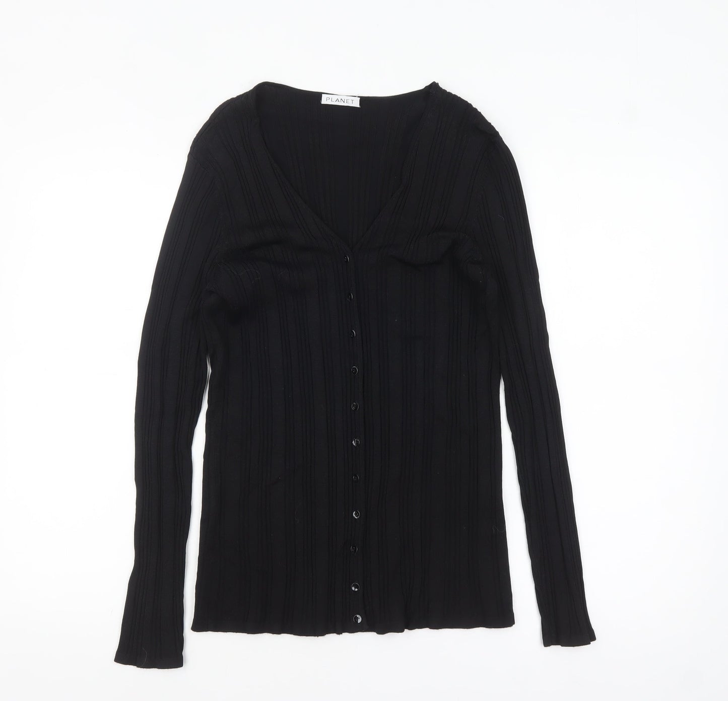 Womens UK Size M Planet Black Cardigan Jumper