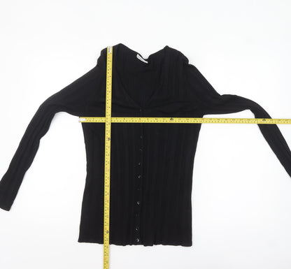 Womens UK Size M Planet Black Cardigan Jumper