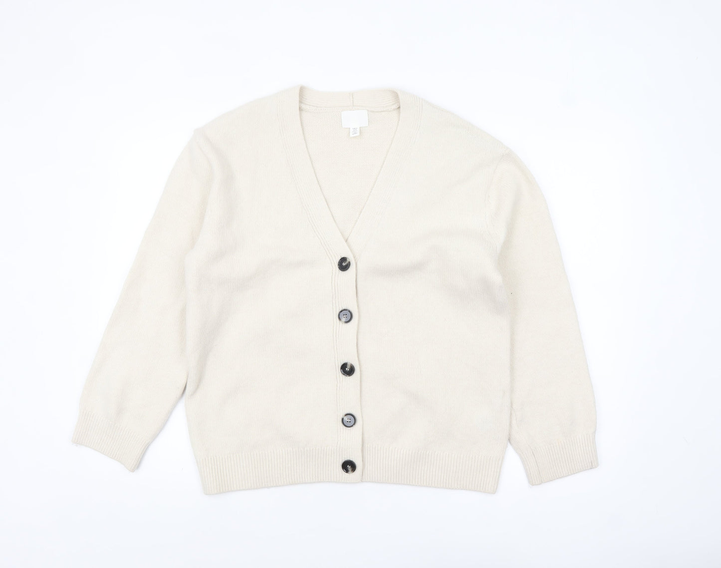 Womens UK Size XS H&M Ivory Cardigan Jumper