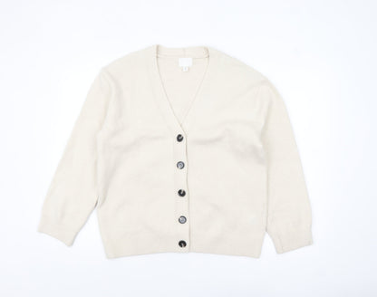 Womens UK Size XS H&M Ivory Cardigan Jumper