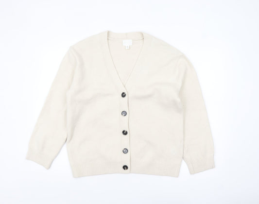 Womens UK Size XS H&M Ivory Cardigan Jumper