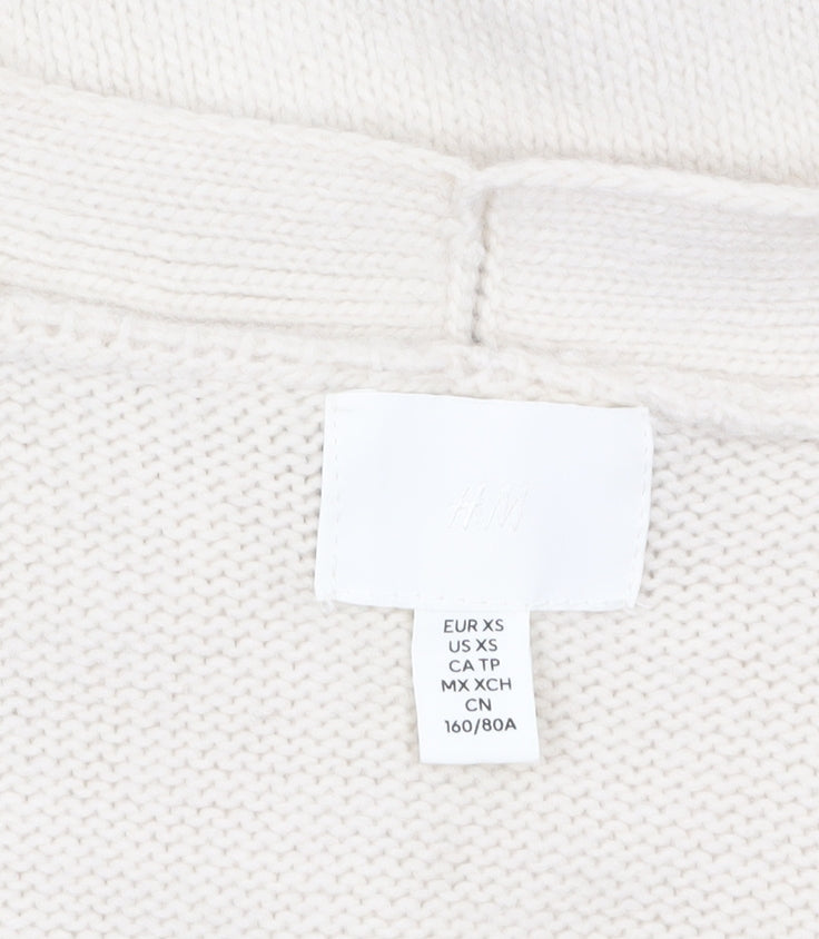 Womens UK Size XS H&M Ivory Cardigan Jumper