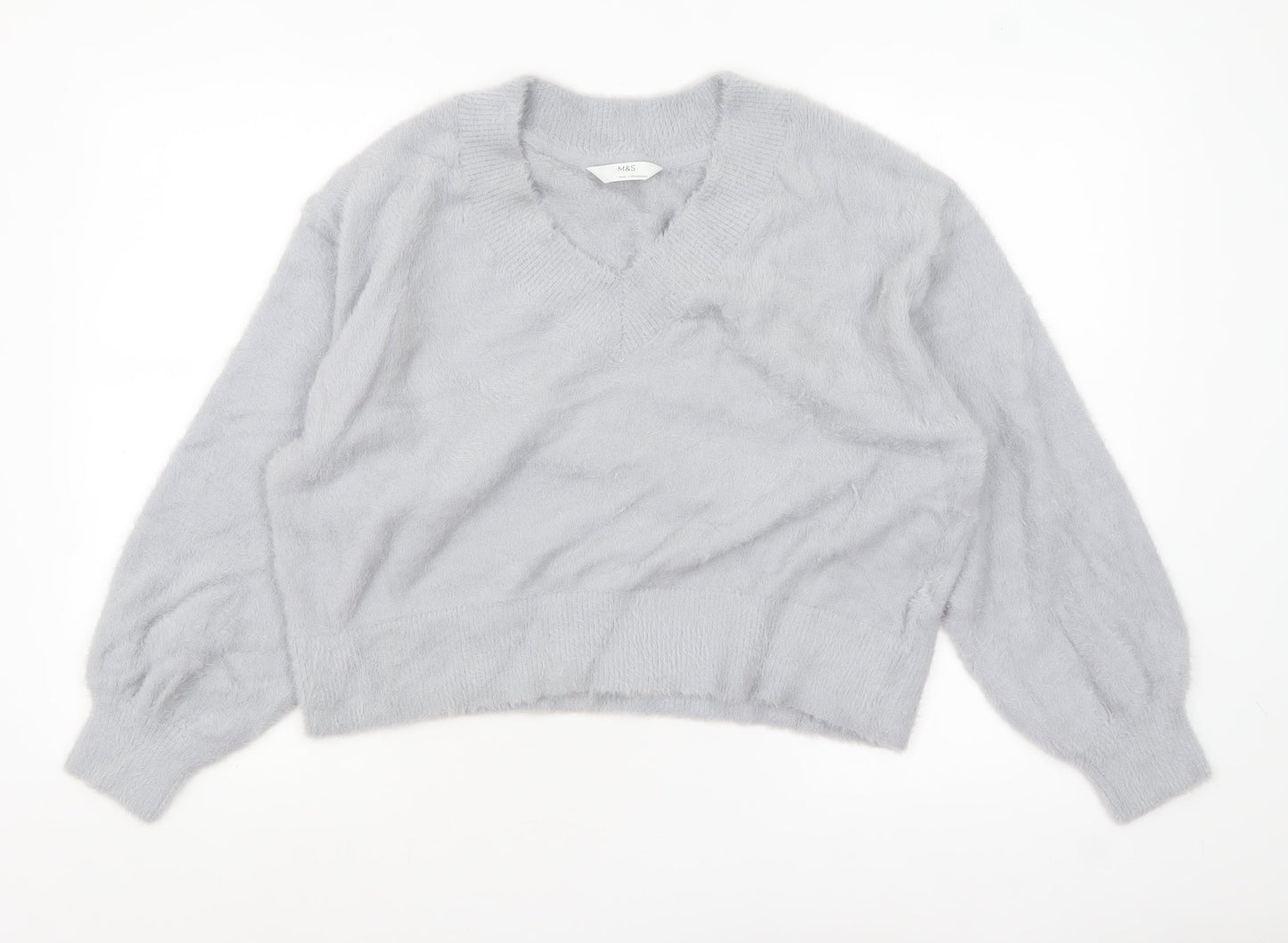 Womens UK Size L Marks and Spencer Grey Pullover Jumper