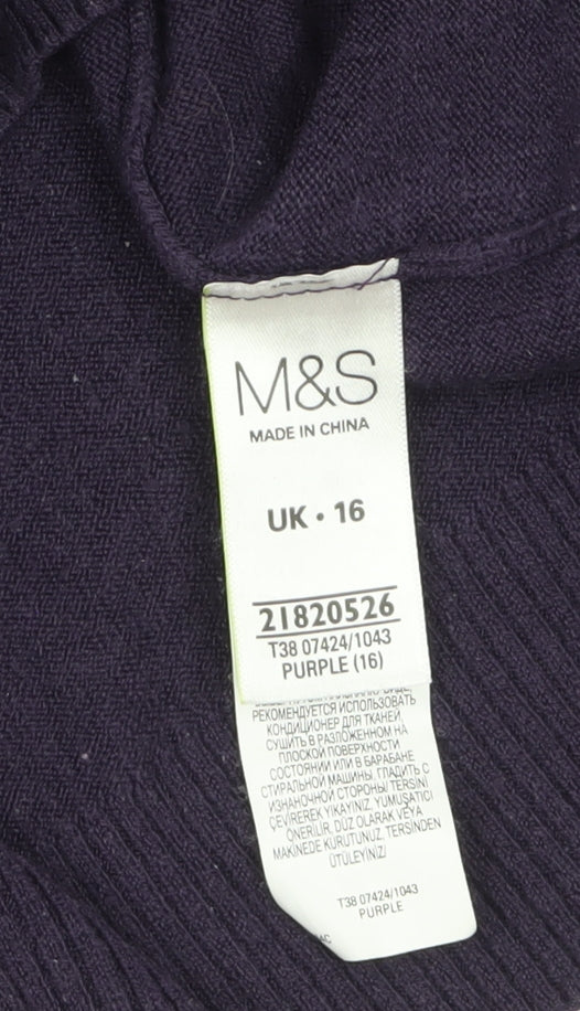 Womens UK Size 16 Marks and Spencer Purple Pullover Jumper
