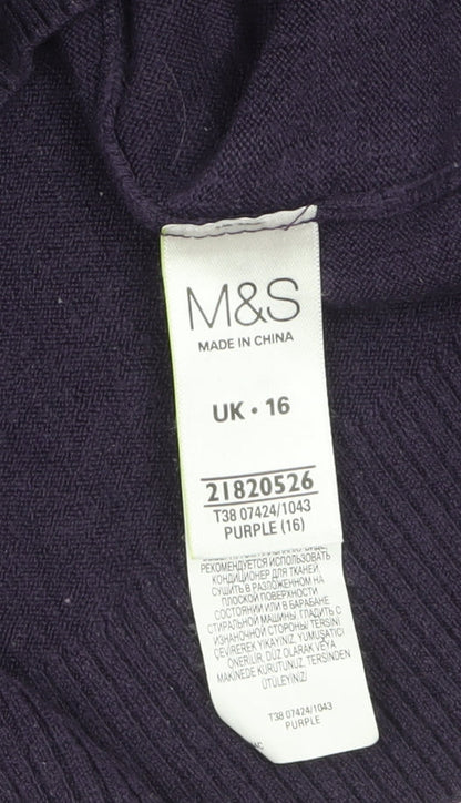 Womens UK Size 16 Marks and Spencer Purple Pullover Jumper
