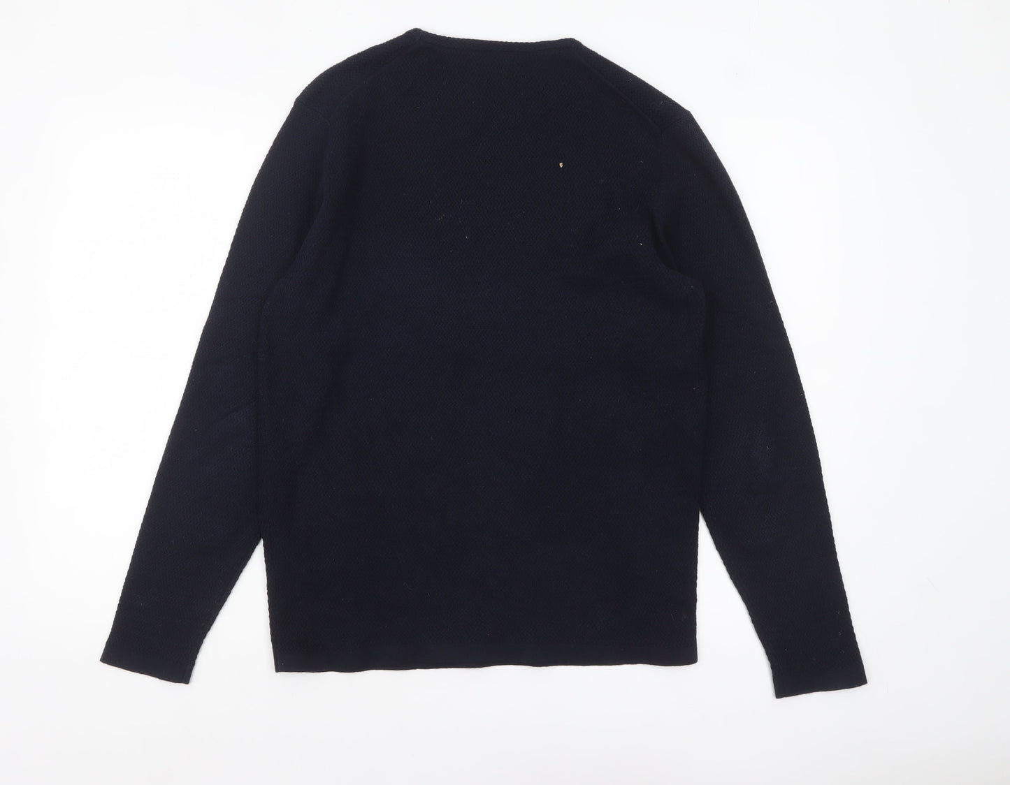 Mens UK Size M Massimo Dutti Blue Pullover Jumper