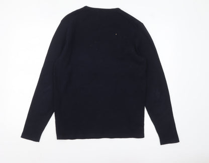 Mens UK Size M Massimo Dutti Blue Pullover Jumper