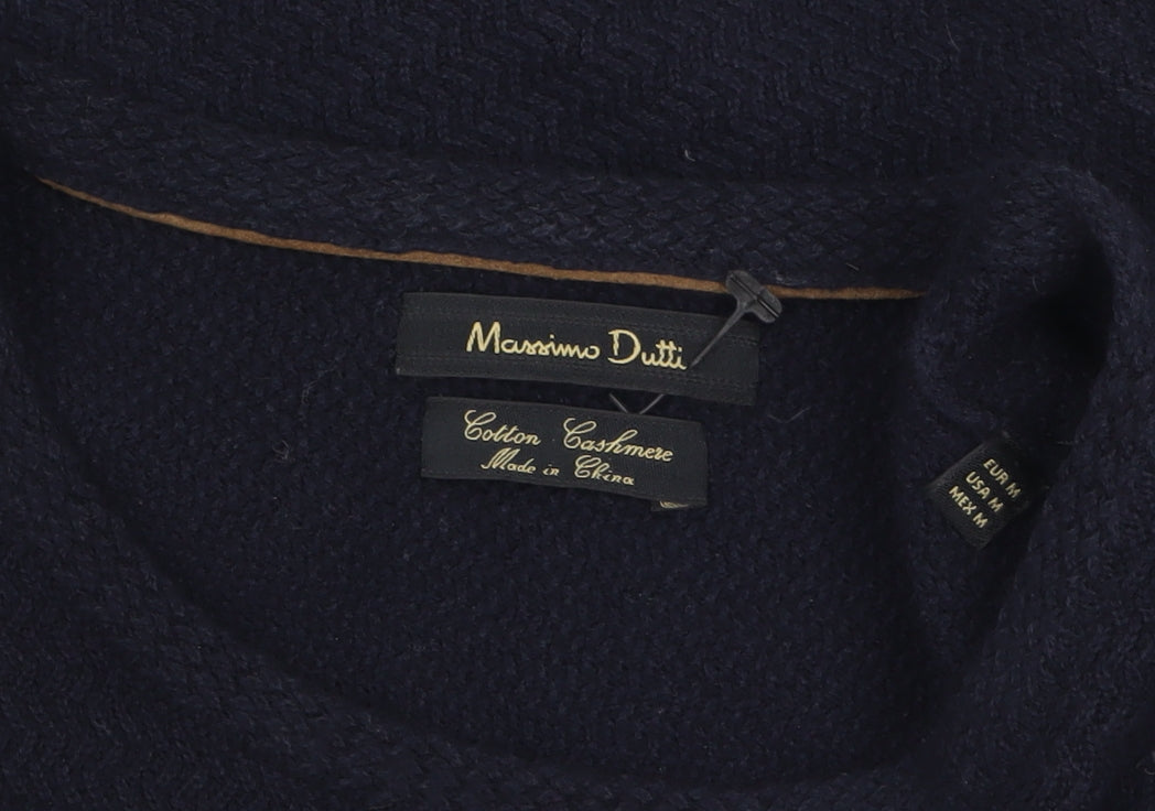Mens UK Size M Massimo Dutti Blue Pullover Jumper