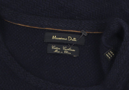 Mens UK Size M Massimo Dutti Blue Pullover Jumper