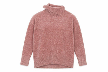 Dixie Women Pink Roll Neck Chunky Knit Pullover Jumper M