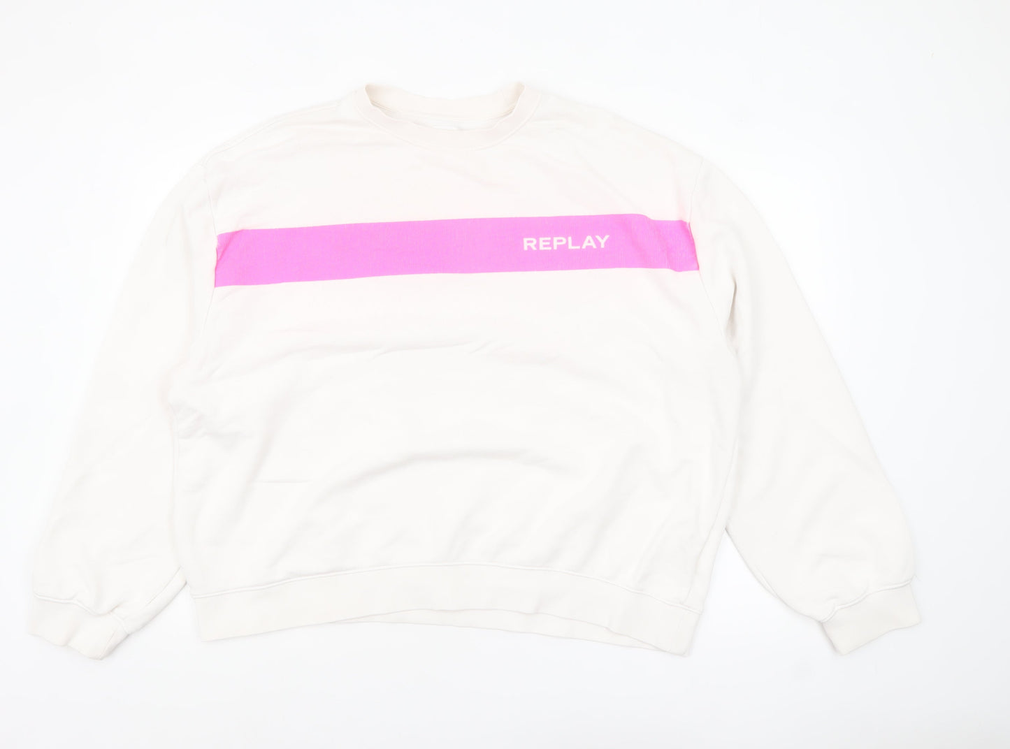 Womens UK Size 3XL Replay Ivory Pullover Sweatshirt