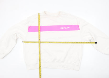 Womens UK Size 3XL Replay Ivory Pullover Sweatshirt