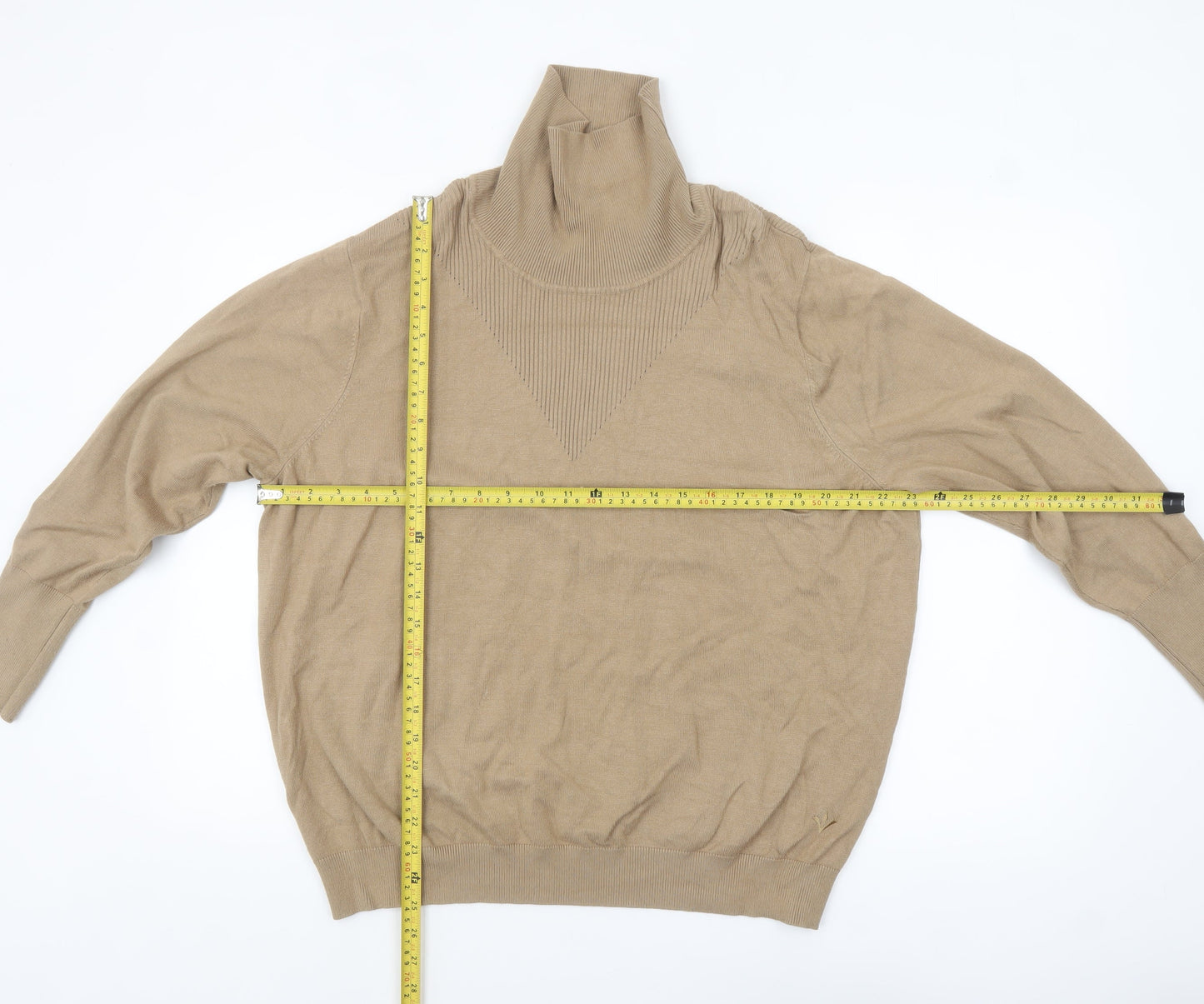 Womens UK Size M Adia Fashion Beige Pullover Jumper