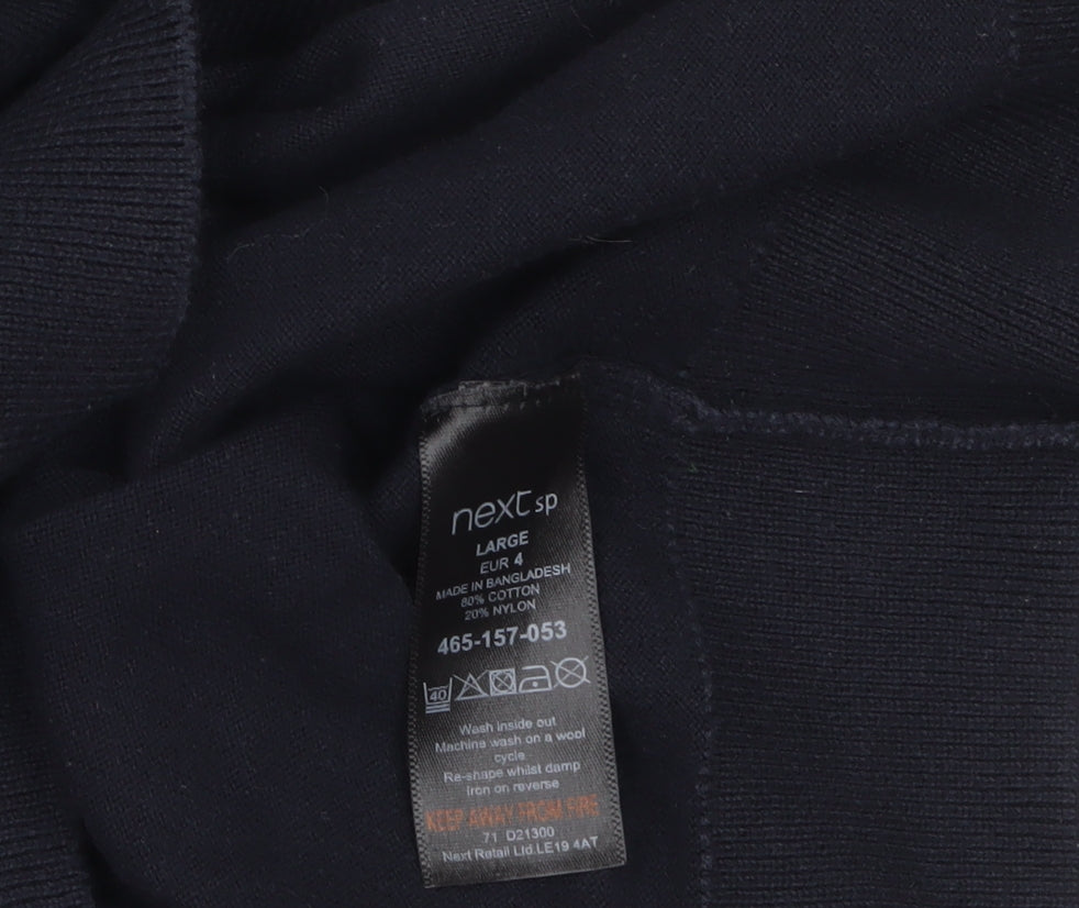 Mens UK Size L NEXT Black Pullover Jumper