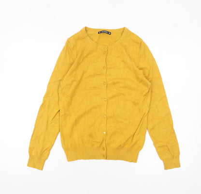 Womens UK Size 10 Dunnes Yellow Cardigan Jumper