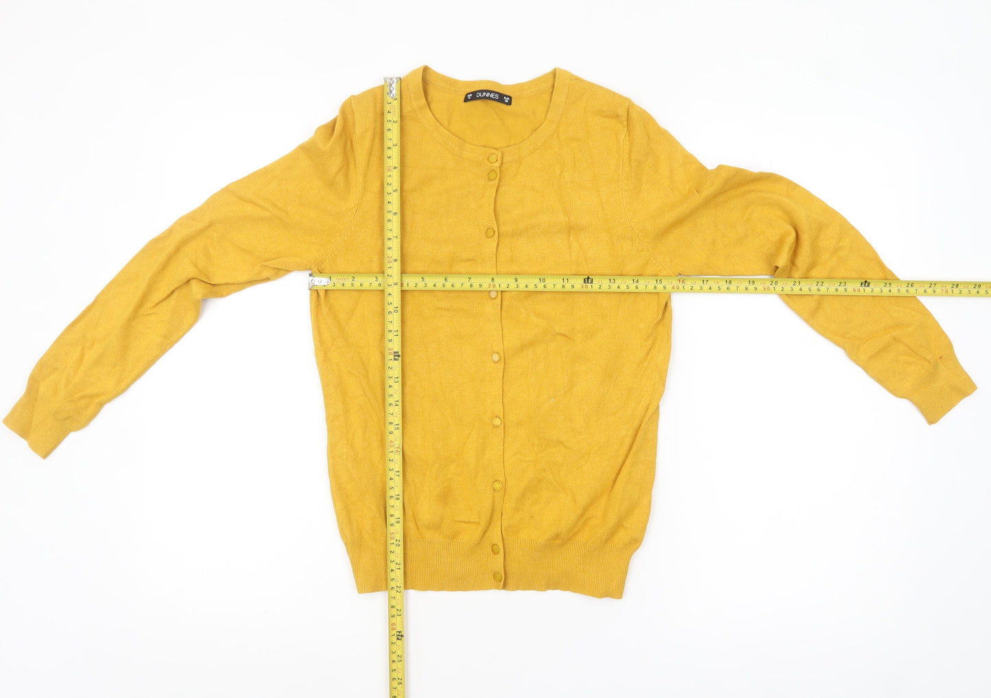 Womens UK Size 10 Dunnes Yellow Cardigan Jumper