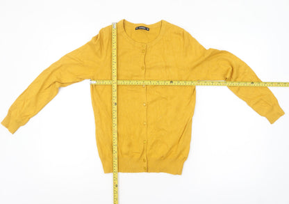 Womens UK Size 10 Dunnes Yellow Cardigan Jumper