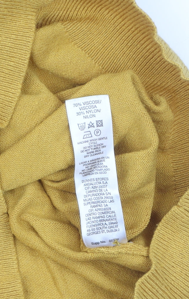 Womens UK Size 10 Dunnes Yellow Cardigan Jumper
