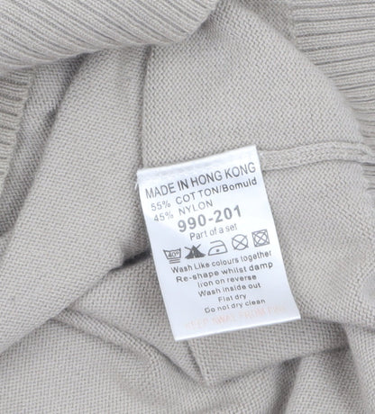 Next Men's Beige Cotton Nylon V-Neck Sleeveless Jumper Vest XL
