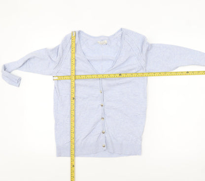 Womens UK Size 10 Fat Face Blue Cardigan Jumper