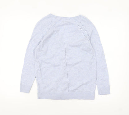 Womens UK Size 10 Fat Face Blue Cardigan Jumper