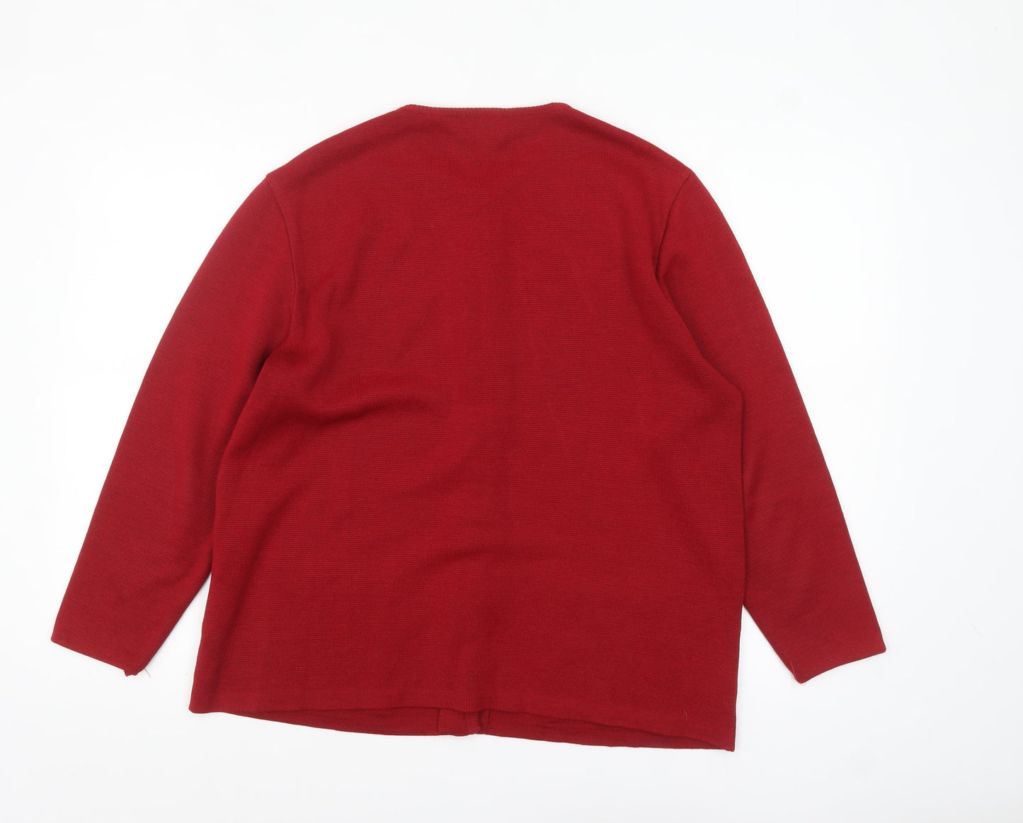 Womens UK Size L Canda Red Cardigan Jumper