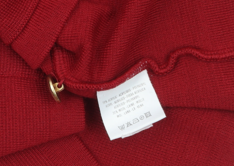Womens UK Size L Canda Red Cardigan Jumper