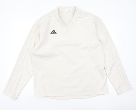 Mens UK Size L adidas Beige Pullover Sweatshirt