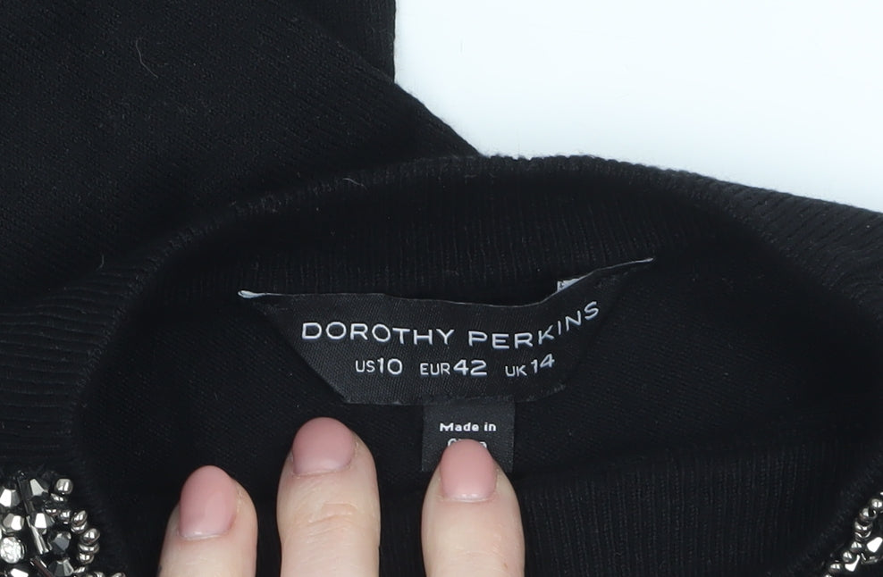 Womens UK Size 14 Dorothy Perkins Black Pullover Jumper